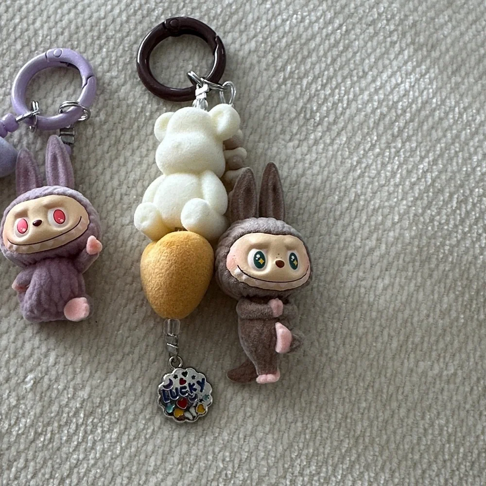 Labubu yoga key chain/phone charm